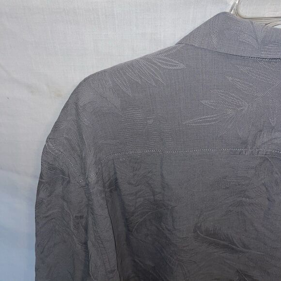 Tommy Bahama Men’s Camp Shirt Size XL Gray Silk Beach Cruise Island - Picture 11 of 12